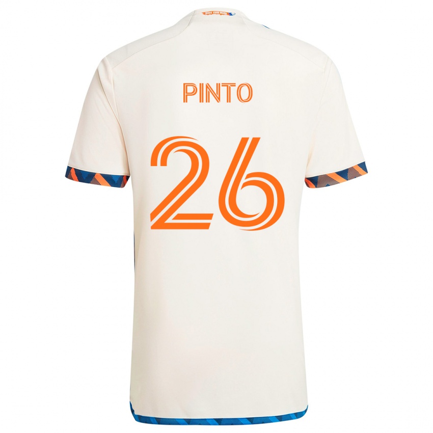 Niño Camiseta Malik Pinto #26 Blanco Naranja 2ª Equipación 2024/25 La Camisa México