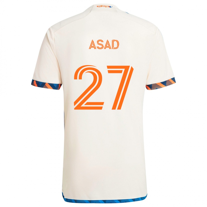 Niño Camiseta Yamil Asad #27 Blanco Naranja 2ª Equipación 2024/25 La Camisa México