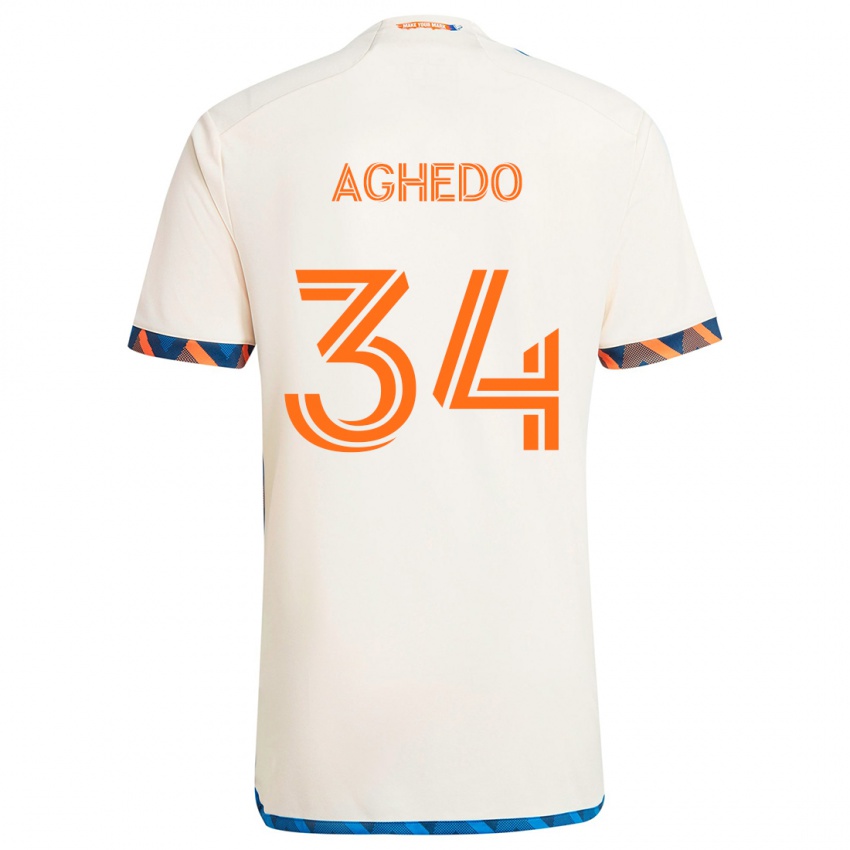 Niño Camiseta London Aghedo #34 Blanco Naranja 2ª Equipación 2024/25 La Camisa México