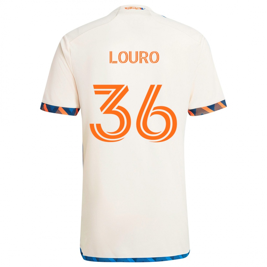 Niño Camiseta Evan Louro #36 Blanco Naranja 2ª Equipación 2024/25 La Camisa México