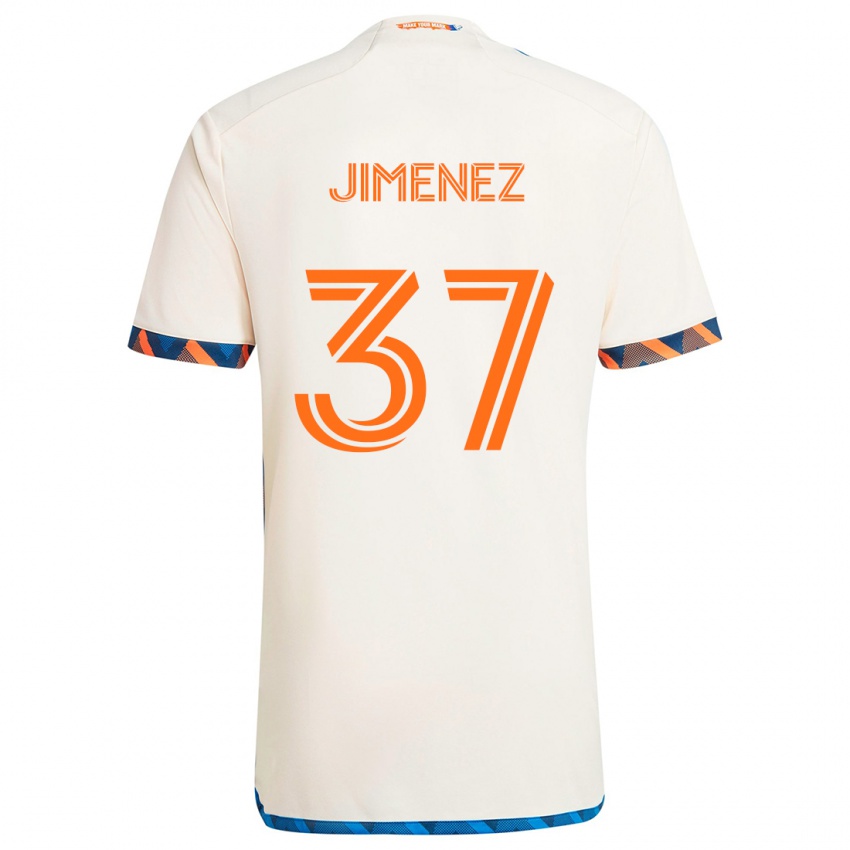 Niño Camiseta Stiven Jimenez #37 Blanco Naranja 2ª Equipación 2024/25 La Camisa México