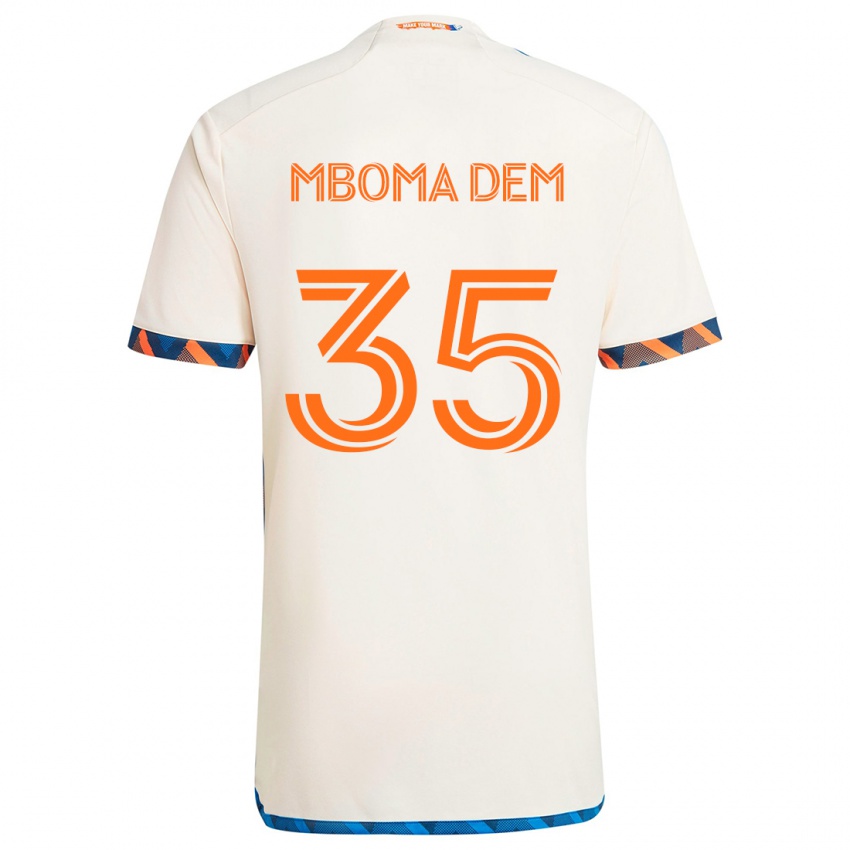 Niño Camiseta Kenji Mboma Dem #35 Blanco Naranja 2ª Equipación 2024/25 La Camisa México