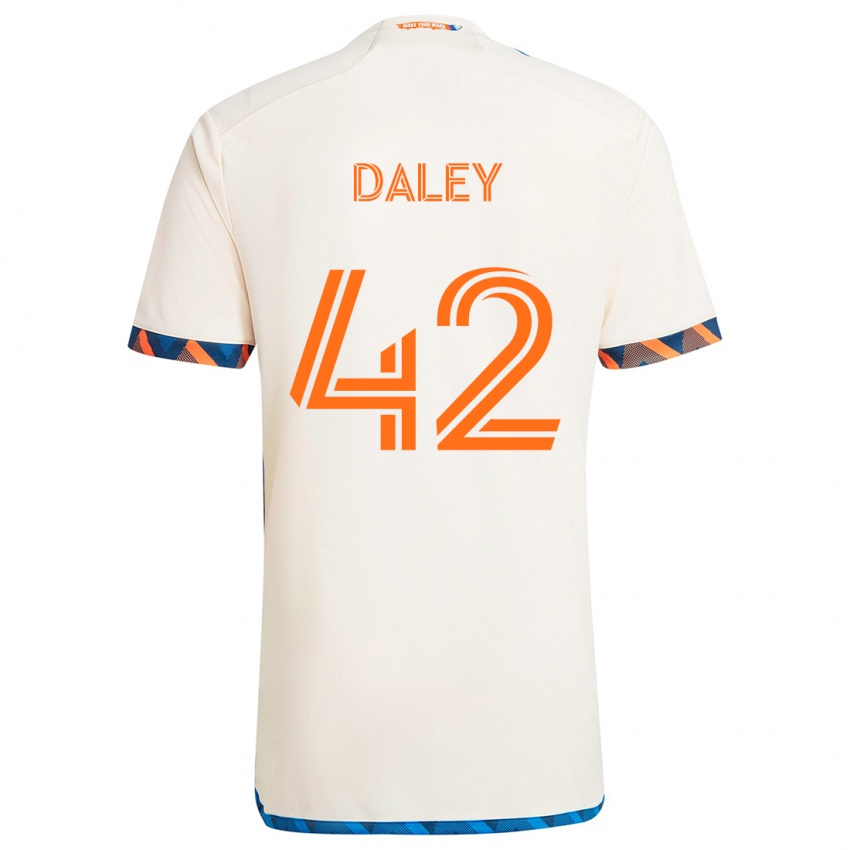 Niño Camiseta Amir Daley #42 Blanco Naranja 2ª Equipación 2024/25 La Camisa México