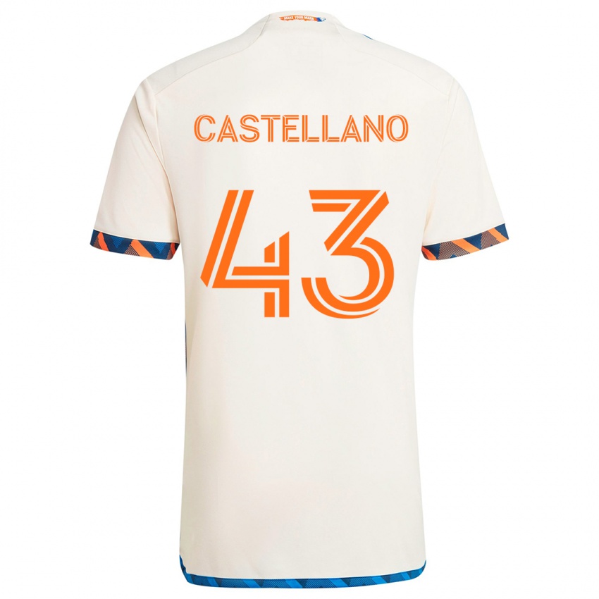 Niño Camiseta Jesús Castellano #43 Blanco Naranja 2ª Equipación 2024/25 La Camisa México