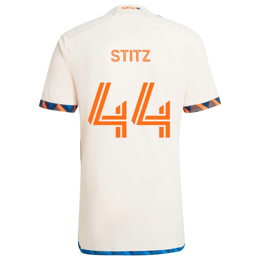 Niño Camiseta Ben Stitz #44 Blanco Naranja 2ª Equipación 2024/25 La Camisa México