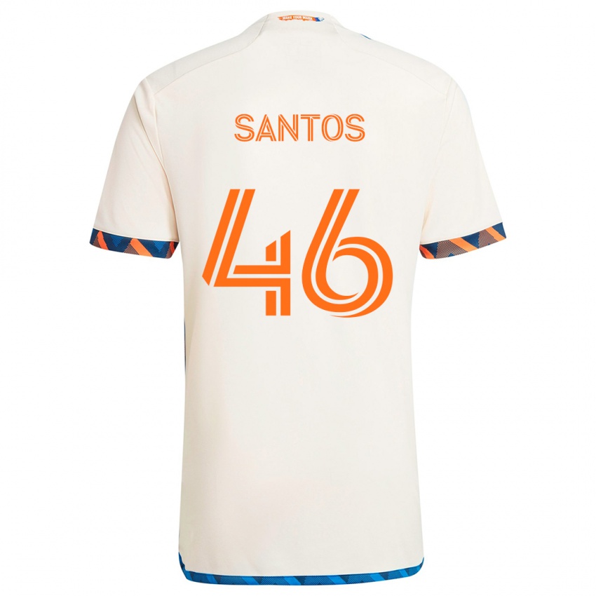 Niño Camiseta Guilherme Santos #46 Blanco Naranja 2ª Equipación 2024/25 La Camisa México