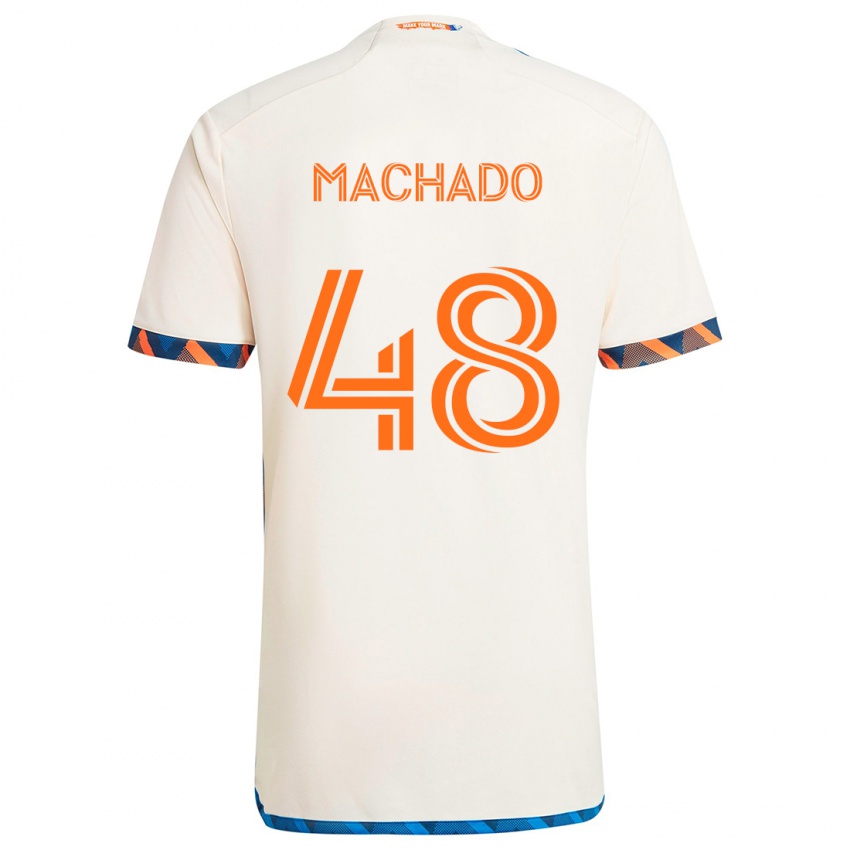 Niño Camiseta Juan Machado #48 Blanco Naranja 2ª Equipación 2024/25 La Camisa México