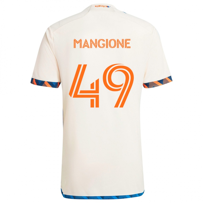 Niño Camiseta Peter Mangione #49 Blanco Naranja 2ª Equipación 2024/25 La Camisa México