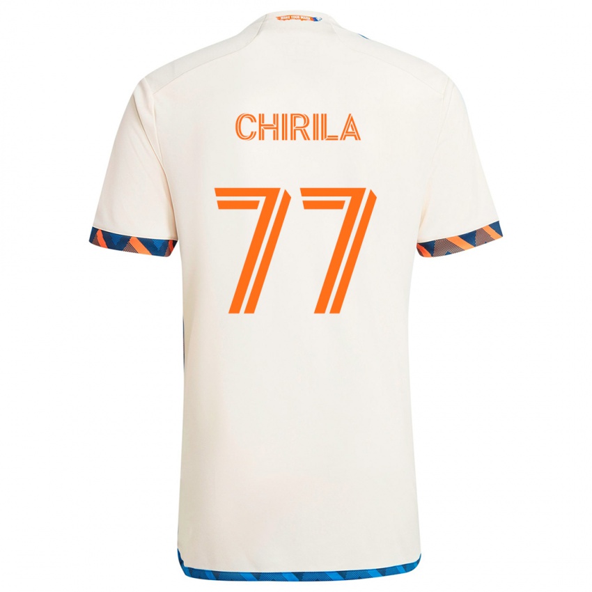 Niño Camiseta Stefan Chirila #77 Blanco Naranja 2ª Equipación 2024/25 La Camisa México