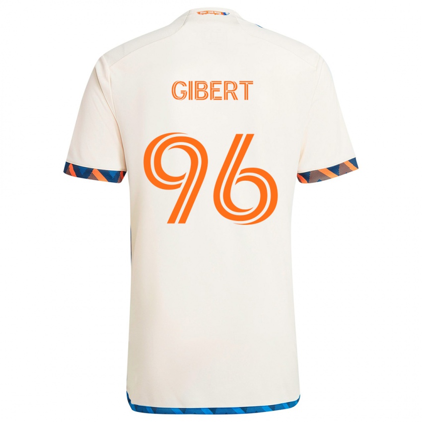 Niño Camiseta Gaël Gibert #96 Blanco Naranja 2ª Equipación 2024/25 La Camisa México