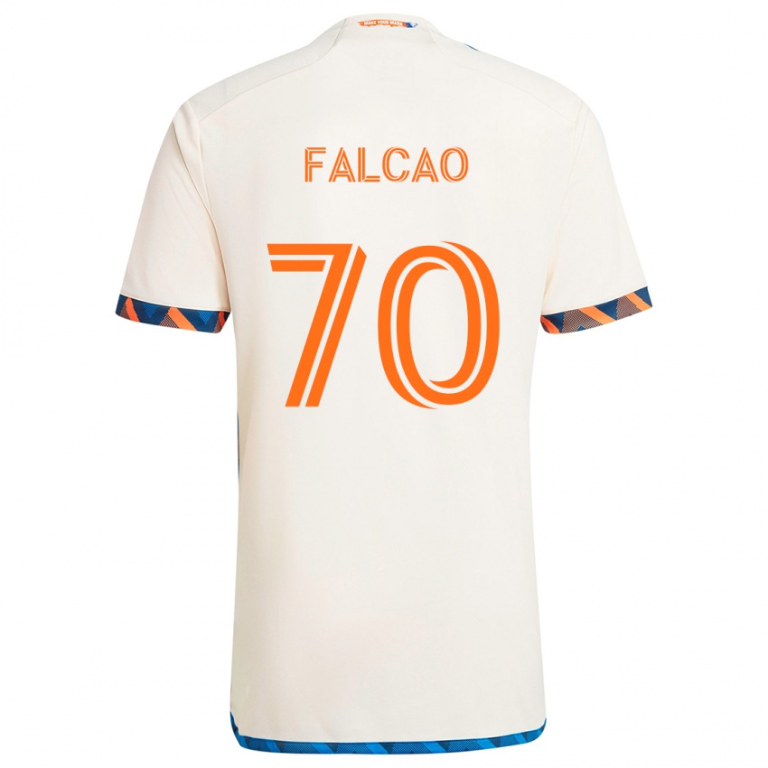 Niño Camiseta Kiano Falcao #70 Blanco Naranja 2ª Equipación 2024/25 La Camisa México