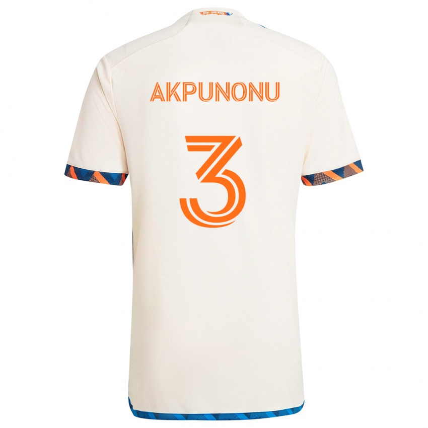 Niño Camiseta Joey Akpunonu #3 Blanco Naranja 2ª Equipación 2024/25 La Camisa México