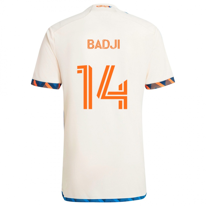 Niño Camiseta Dominique Badji #14 Blanco Naranja 2ª Equipación 2024/25 La Camisa México