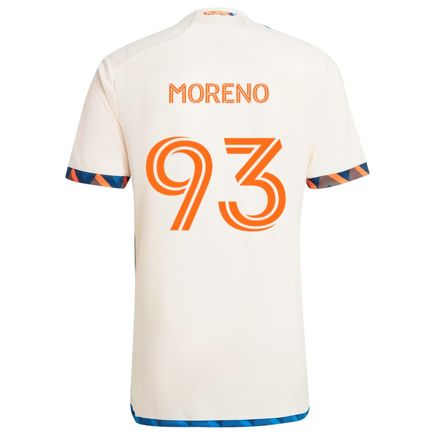 Niño Camiseta Júnior Moreno #93 Blanco Naranja 2ª Equipación 2024/25 La Camisa México