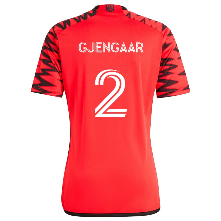 Niño Camiseta Dennis Gjengaar #2 Rojo Negro Blanco 2ª Equipación 2024/25 La Camisa México