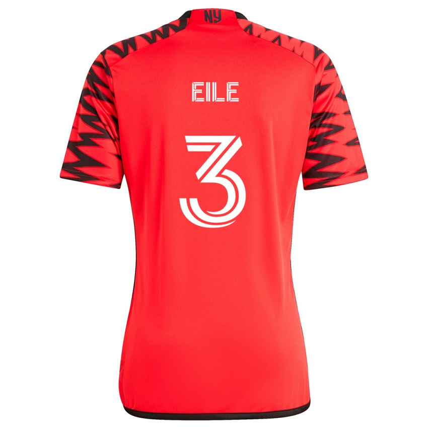 Niño Camiseta Noah Eile #3 Rojo Negro Blanco 2ª Equipación 2024/25 La Camisa México