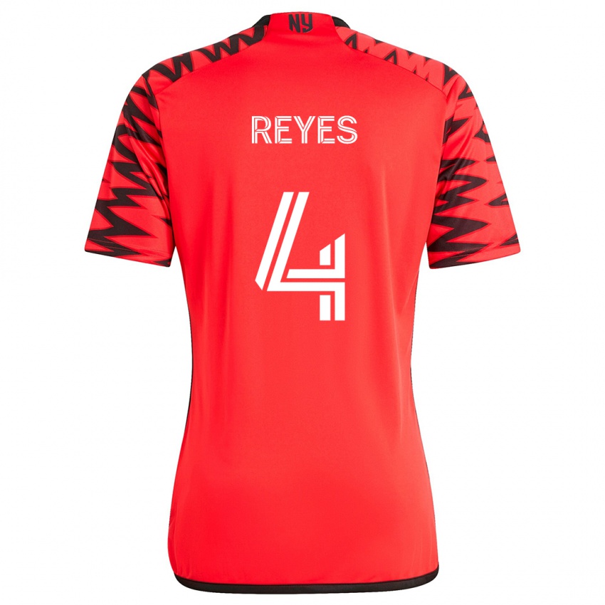 Niño Camiseta Andrés Reyes #4 Rojo Negro Blanco 2ª Equipación 2024/25 La Camisa México