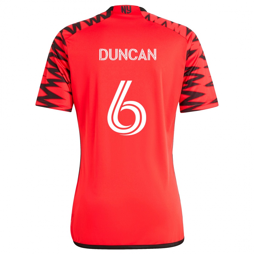 Niño Camiseta Kyle Duncan #6 Rojo Negro Blanco 2ª Equipación 2024/25 La Camisa México