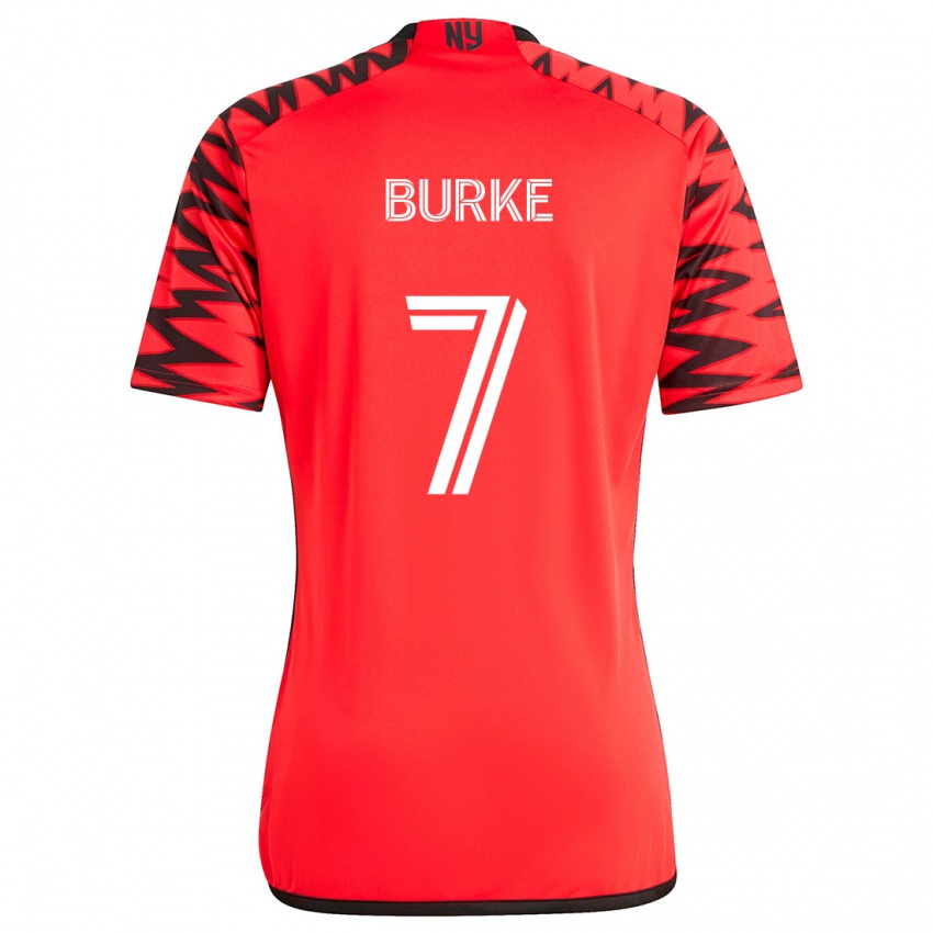 Niño Camiseta Cory Burke #7 Rojo Negro Blanco 2ª Equipación 2024/25 La Camisa México