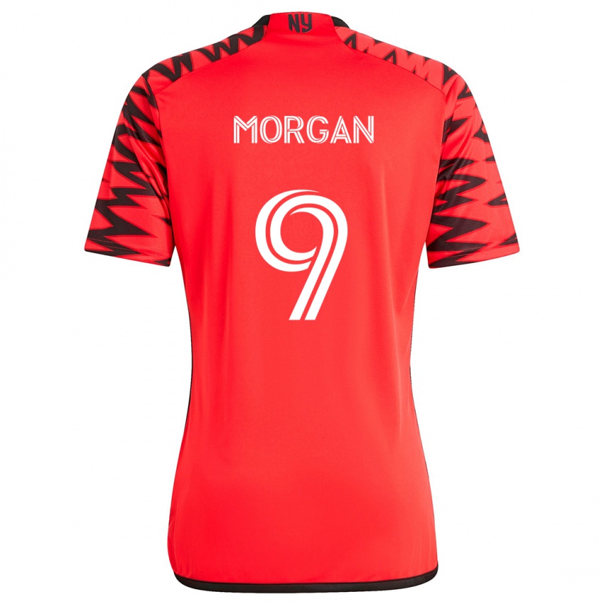 Niño Camiseta Lewis Morgan #9 Rojo Negro Blanco 2ª Equipación 2024/25 La Camisa México