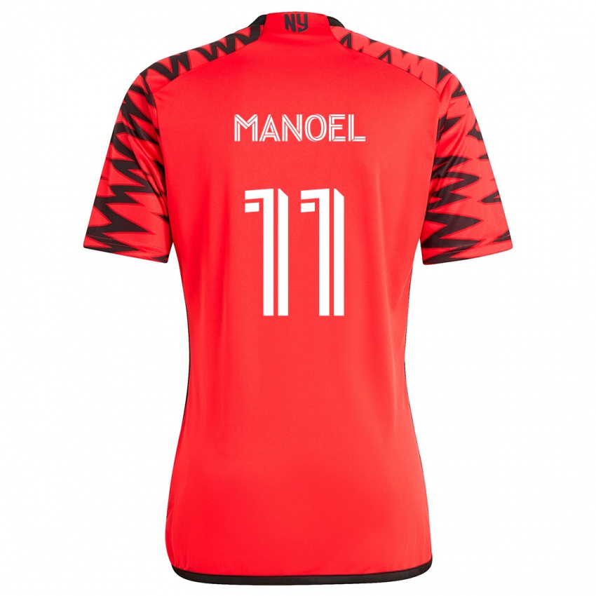 Niño Camiseta Elias Manoel #11 Rojo Negro Blanco 2ª Equipación 2024/25 La Camisa México