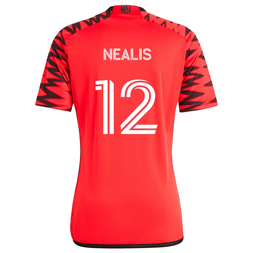 Niño Camiseta Dylan Nealis #12 Rojo Negro Blanco 2ª Equipación 2024/25 La Camisa México