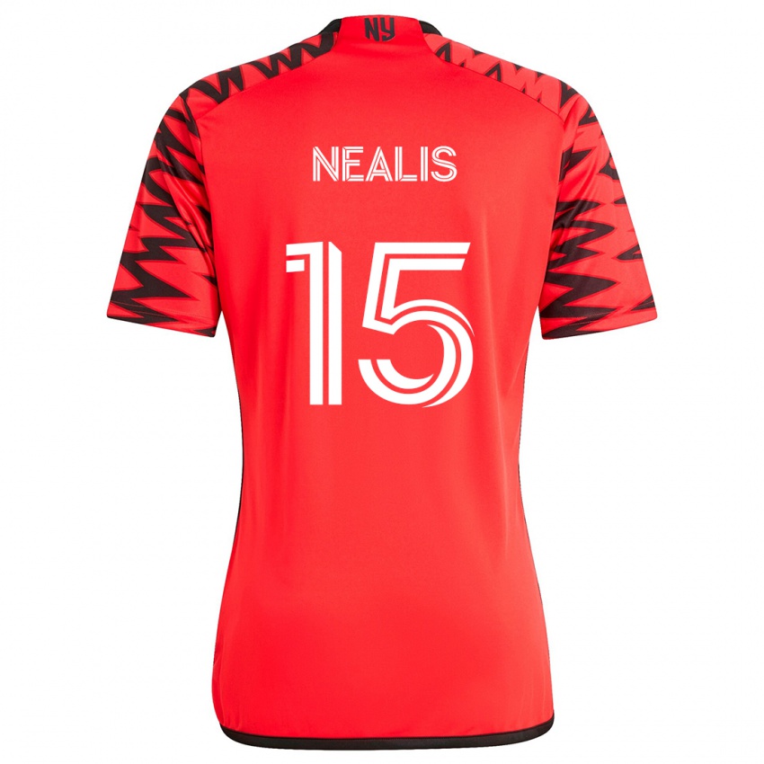 Niño Camiseta Sean Nealis #15 Rojo Negro Blanco 2ª Equipación 2024/25 La Camisa México