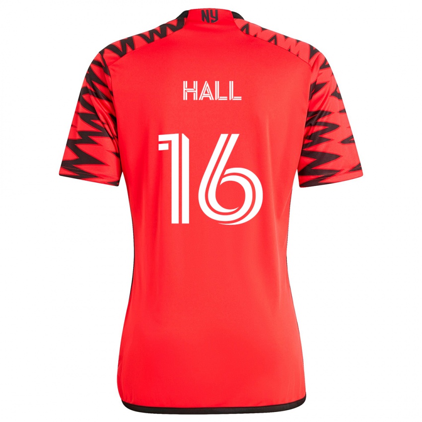 Niño Camiseta Julian Hall #16 Rojo Negro Blanco 2ª Equipación 2024/25 La Camisa México