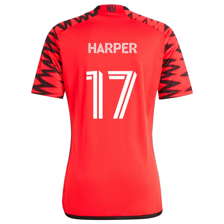 Niño Camiseta Cameron Harper #17 Rojo Negro Blanco 2ª Equipación 2024/25 La Camisa México