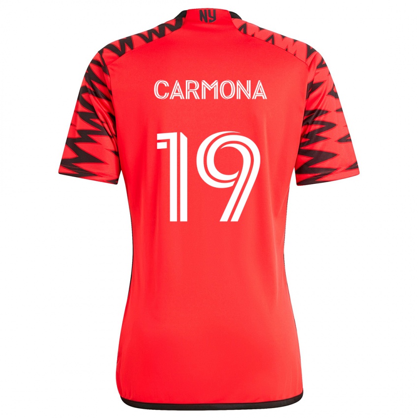 Niño Camiseta Wikelman Carmona #19 Rojo Negro Blanco 2ª Equipación 2024/25 La Camisa México