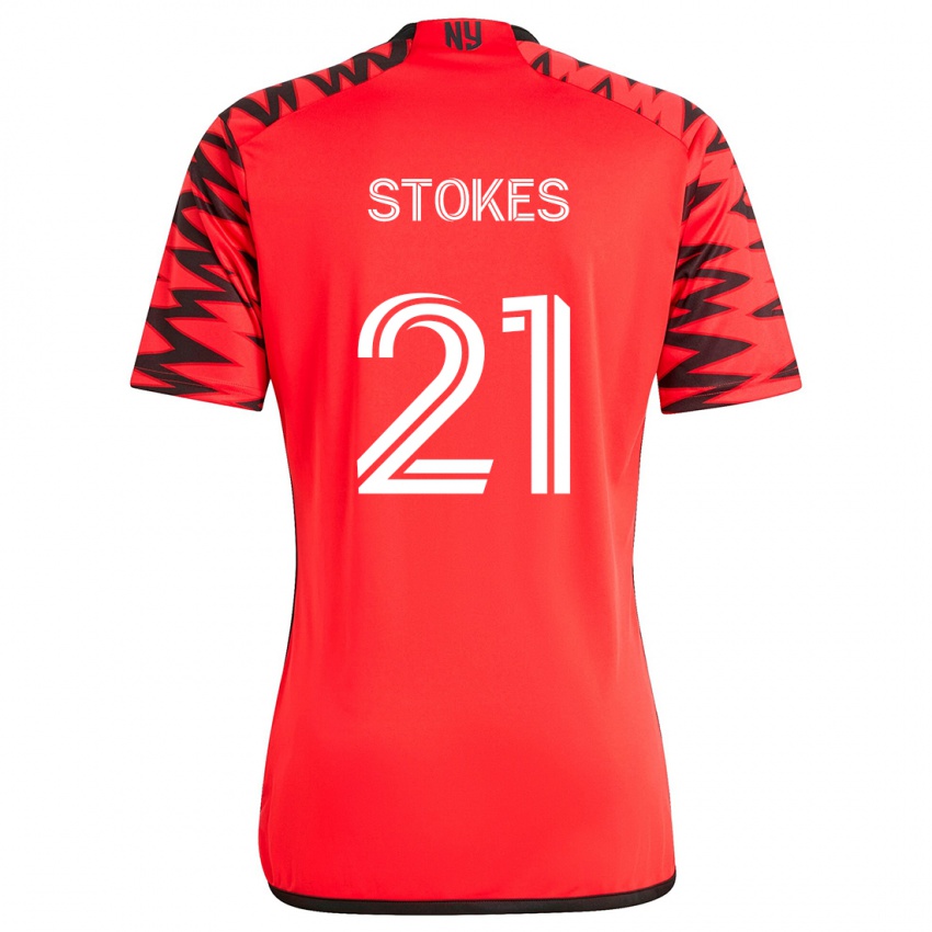 Niño Camiseta Aidan Stokes #21 Rojo Negro Blanco 2ª Equipación 2024/25 La Camisa México