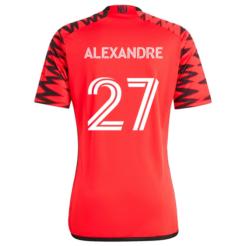 Niño Camiseta Davi Alexandre #27 Rojo Negro Blanco 2ª Equipación 2024/25 La Camisa México