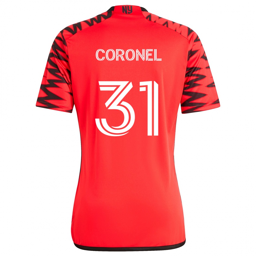 Niño Camiseta Carlos Coronel #31 Rojo Negro Blanco 2ª Equipación 2024/25 La Camisa México