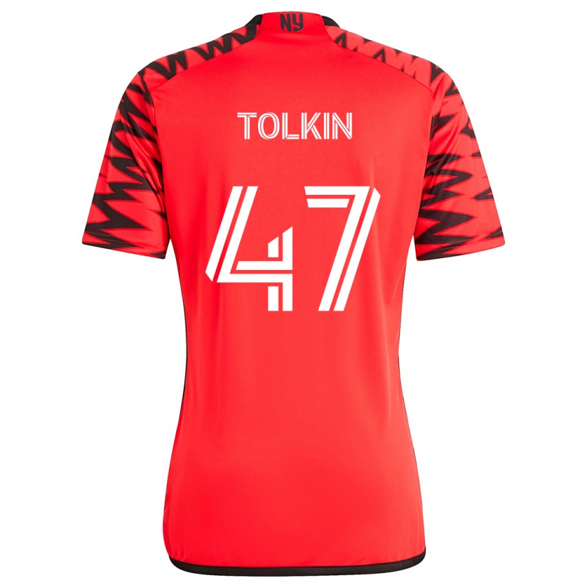 Niño Camiseta John Tolkin #47 Rojo Negro Blanco 2ª Equipación 2024/25 La Camisa México