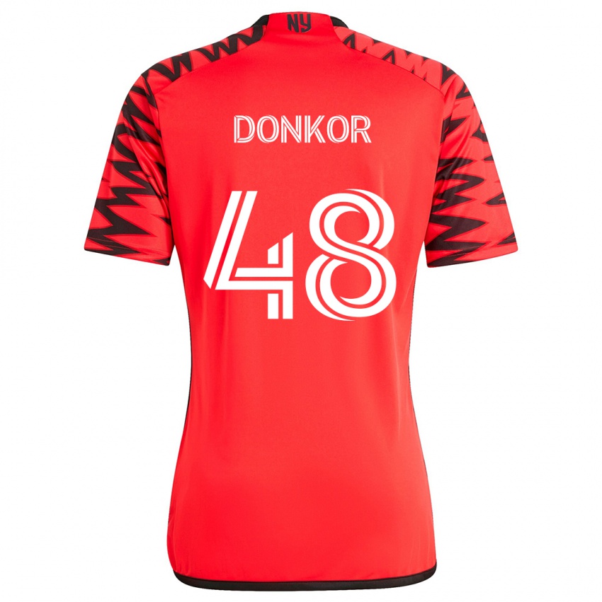 Niño Camiseta Ronald Donkor #48 Rojo Negro Blanco 2ª Equipación 2024/25 La Camisa México