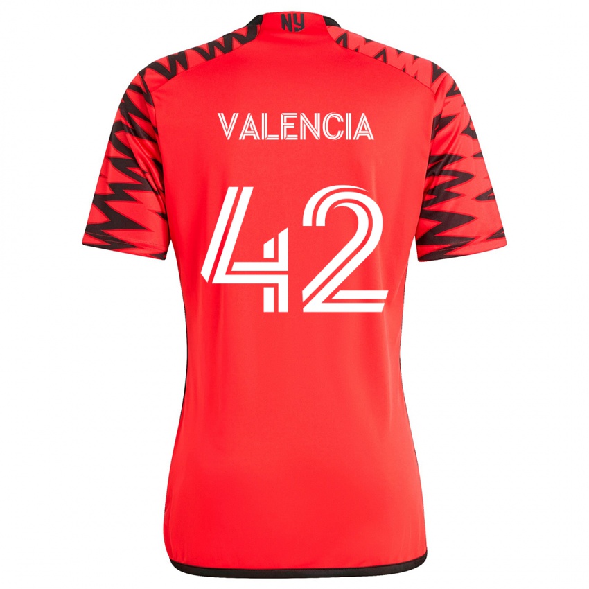 Niño Camiseta Omar Valencia #42 Rojo Negro Blanco 2ª Equipación 2024/25 La Camisa México