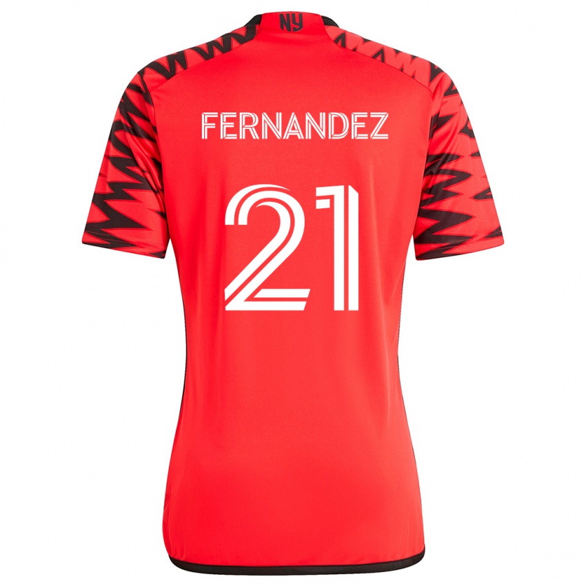 Niño Camiseta Omir Fernandez #21 Rojo Negro Blanco 2ª Equipación 2024/25 La Camisa México