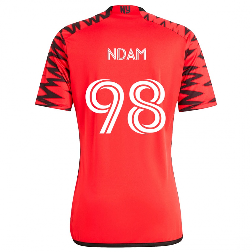 Niño Camiseta Hassan Ndam #98 Rojo Negro Blanco 2ª Equipación 2024/25 La Camisa México