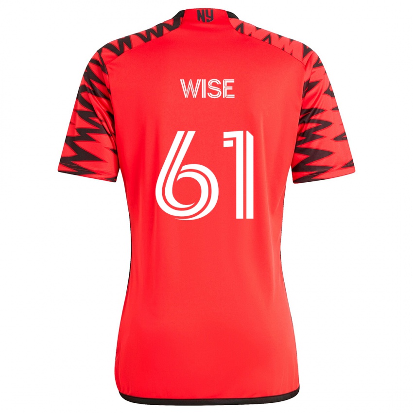 Niño Camiseta Henry Wise #61 Rojo Negro Blanco 2ª Equipación 2024/25 La Camisa México