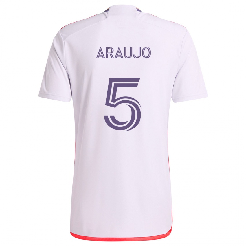 Niño Camiseta César Araújo #5 Blanco Rojo Púrpura 2ª Equipación 2024/25 La Camisa México