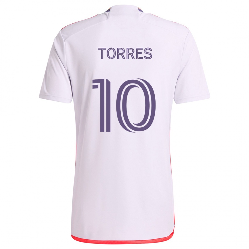 Niño Camiseta Facundo Torres #10 Blanco Rojo Púrpura 2ª Equipación 2024/25 La Camisa México