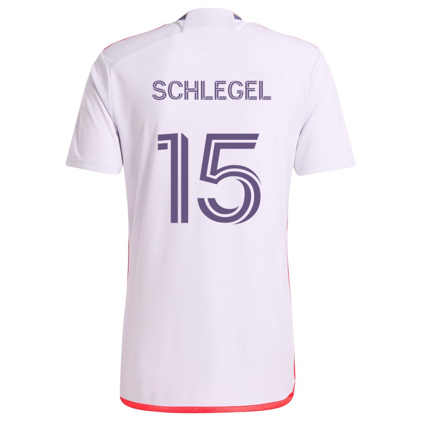 Niño Camiseta Rodrigo Schlegel #15 Blanco Rojo Púrpura 2ª Equipación 2024/25 La Camisa México