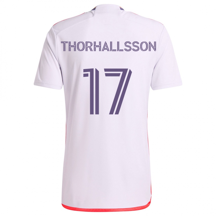 Niño Camiseta Dagur Dan Thórhallsson #17 Blanco Rojo Púrpura 2ª Equipación 2024/25 La Camisa México