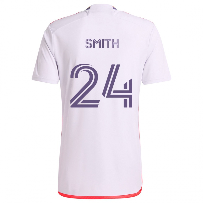 Niño Camiseta Kyle Smith #24 Blanco Rojo Púrpura 2ª Equipación 2024/25 La Camisa México