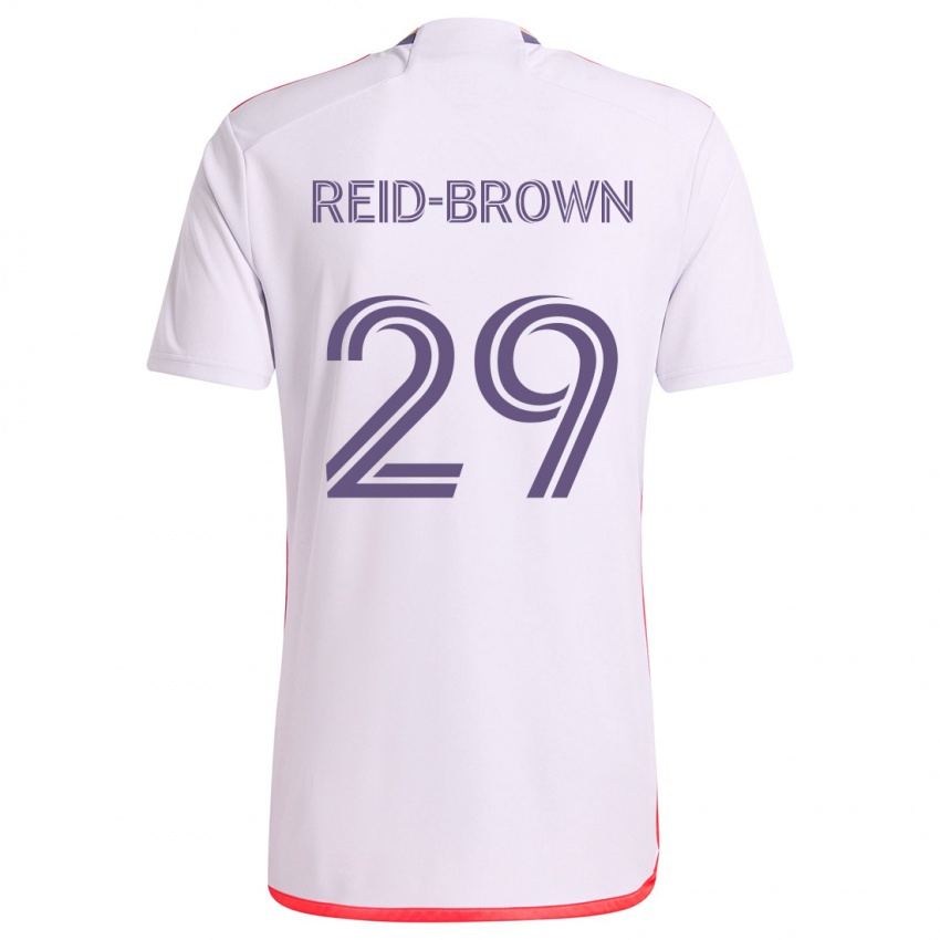 Niño Camiseta Tahir Reid-Brown #29 Blanco Rojo Púrpura 2ª Equipación 2024/25 La Camisa México