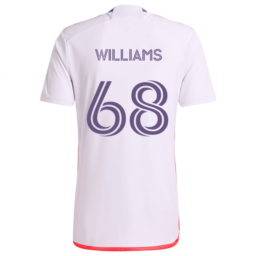 Niño Camiseta Thomas Williams #68 Blanco Rojo Púrpura 2ª Equipación 2024/25 La Camisa México