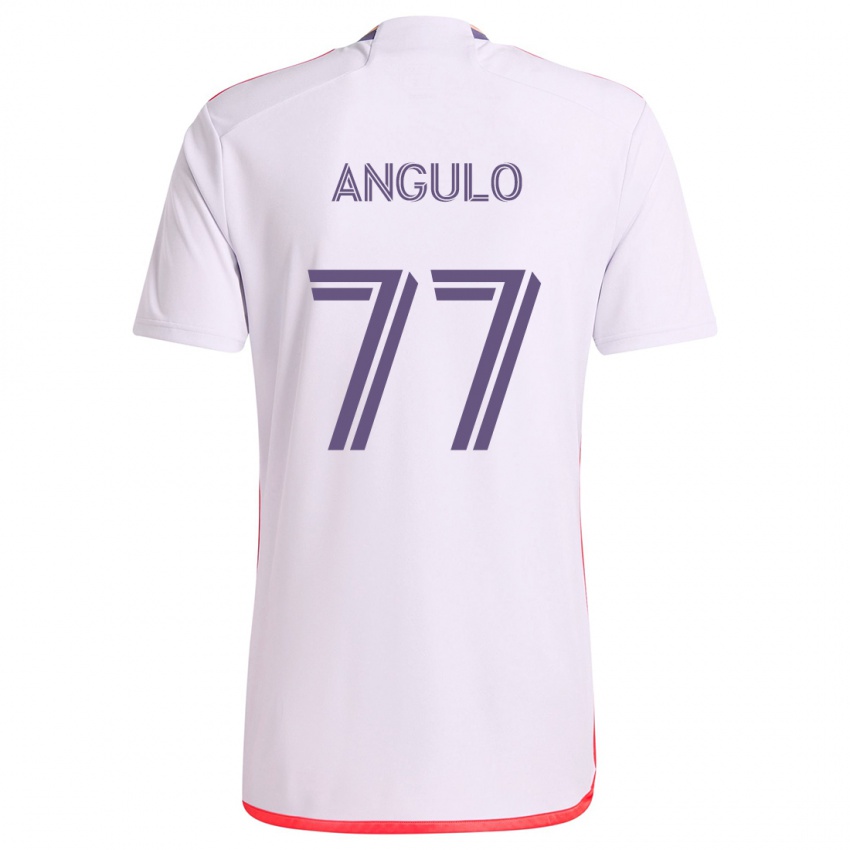 Niño Camiseta Iván Angulo #77 Blanco Rojo Púrpura 2ª Equipación 2024/25 La Camisa México