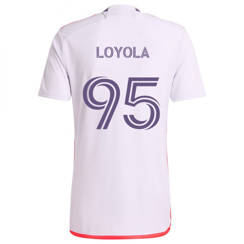 Niño Camiseta Favian Loyola #95 Blanco Rojo Púrpura 2ª Equipación 2024/25 La Camisa México