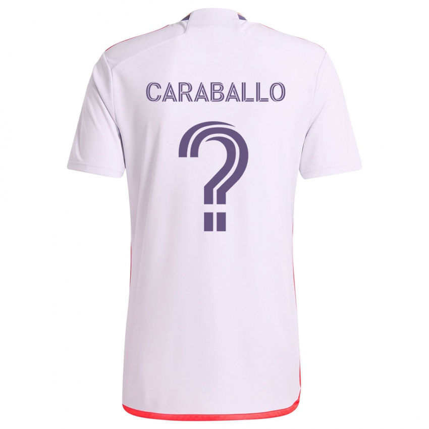 Niño Camiseta Gustavo Caraballo #0 Blanco Rojo Púrpura 2ª Equipación 2024/25 La Camisa México