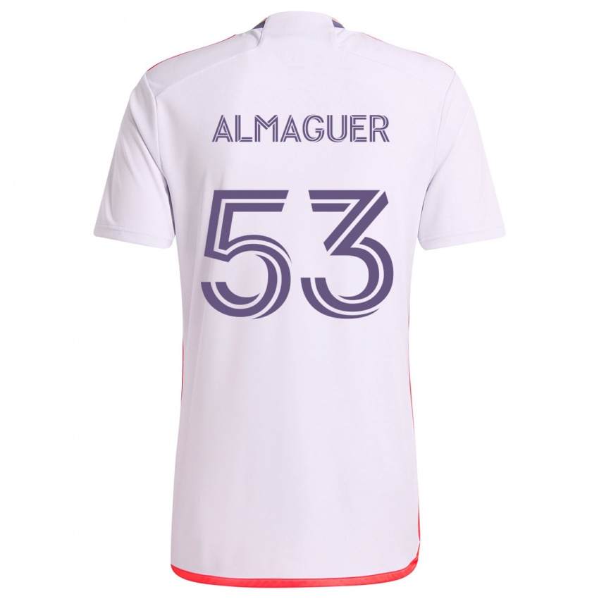 Niño Camiseta Jorge Almaguer #53 Blanco Rojo Púrpura 2ª Equipación 2024/25 La Camisa México